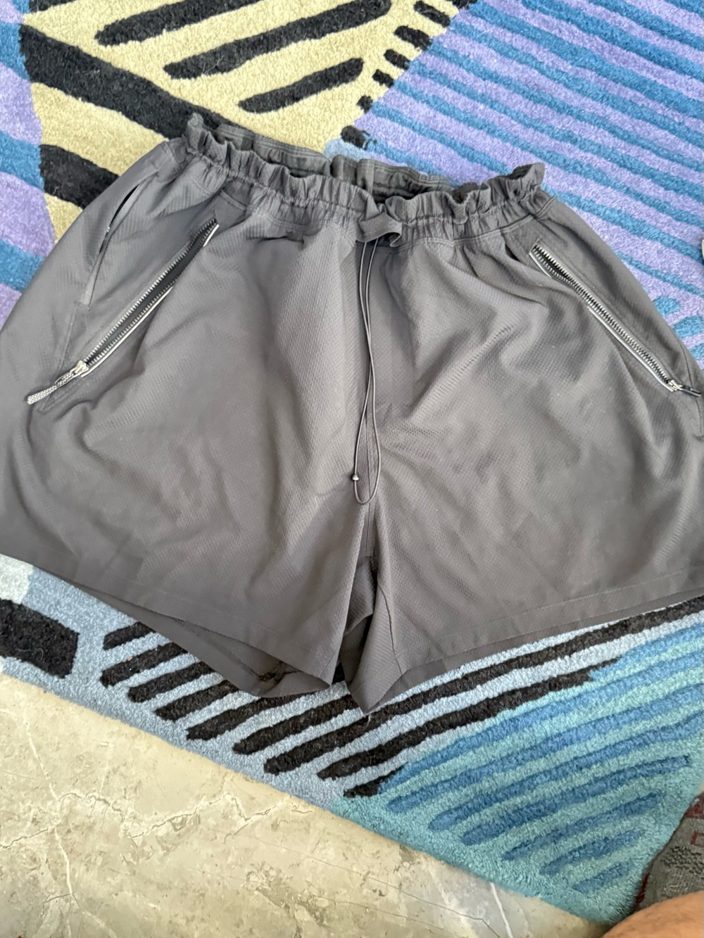 Lululemon Men’s Black 5” Training Running Shorts Large Zip Pockets
